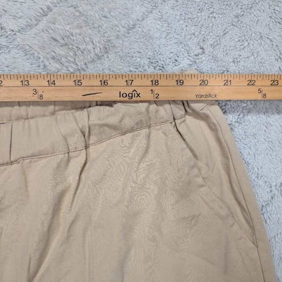 Able Pants Womens 1X Beige Pull On Cotton Twill Stretch Taper Casual Crop - Picture 3 of 8